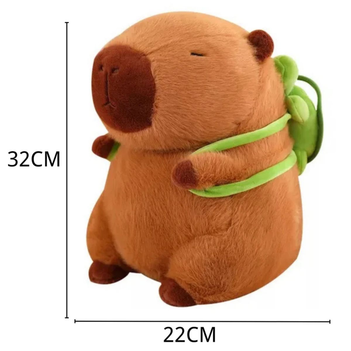 Capibara de Peluche + Mochila Tortuguita