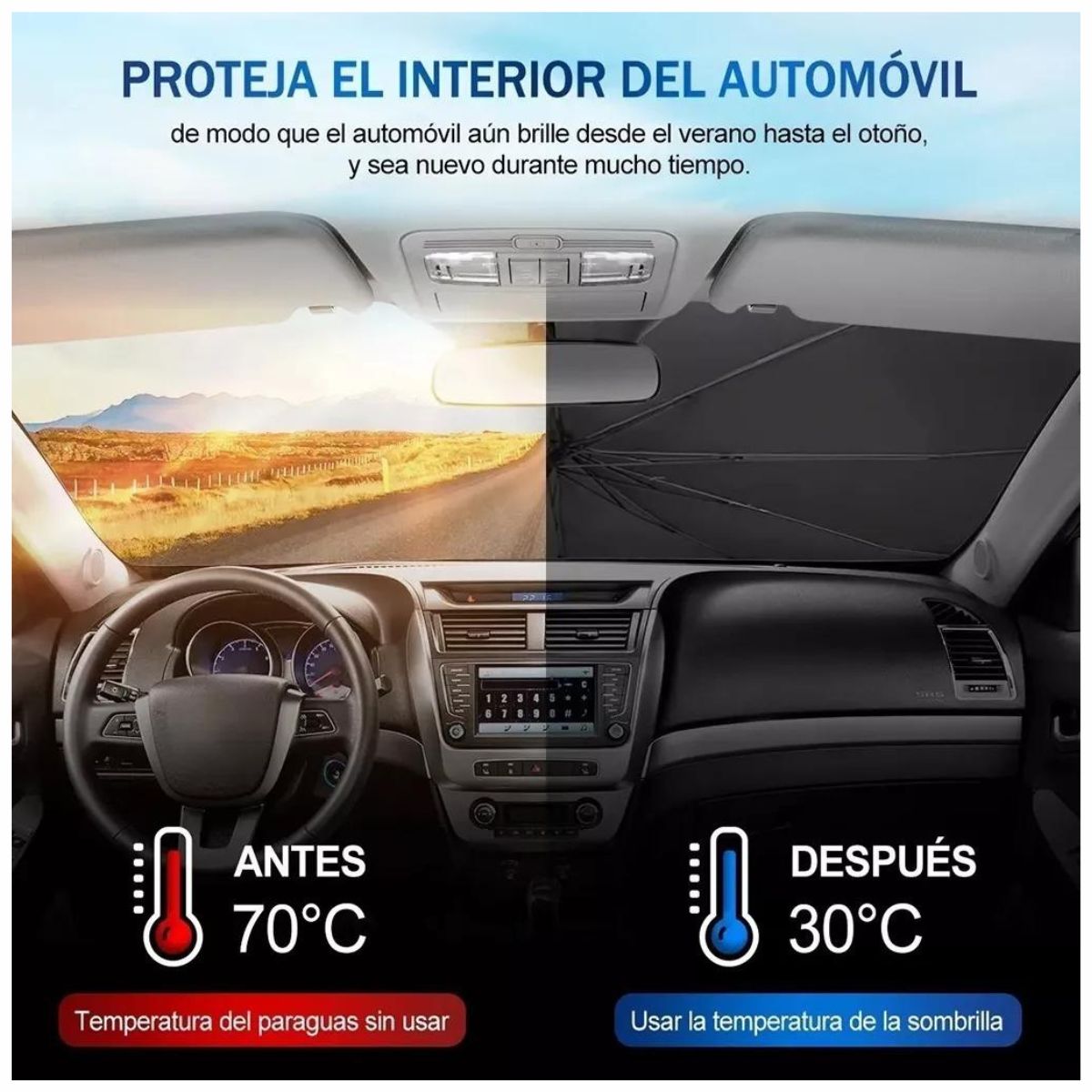 Parasol Plegable para Auto Retr&aacute;ctil