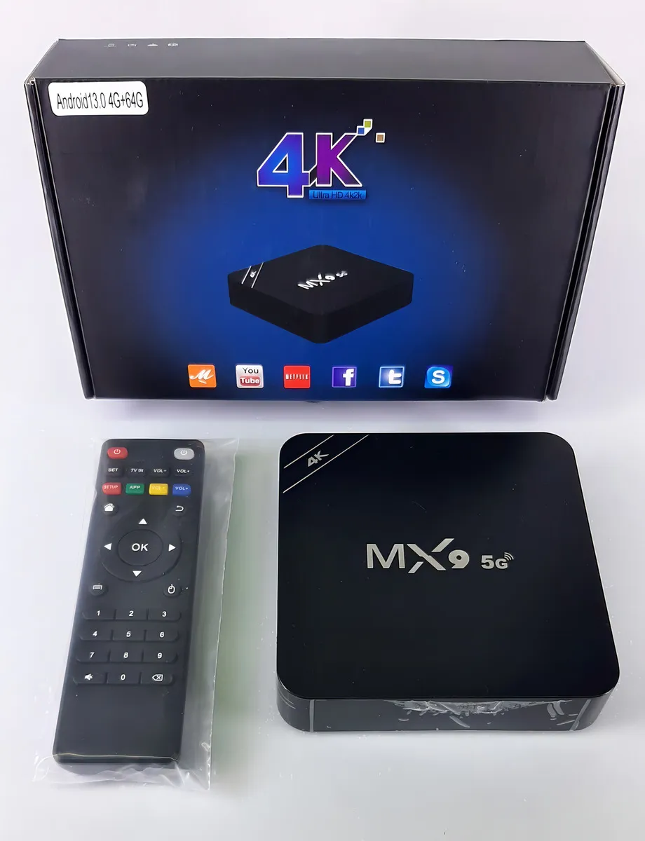 TV BOX negro/azul 8K